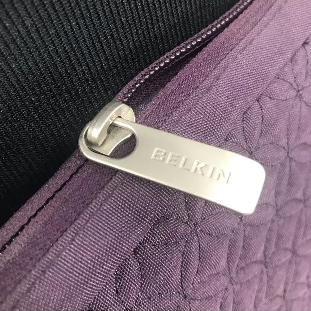 Belkin Quilted Purple Padded Zipper Sleeve Crossbody Device Bag